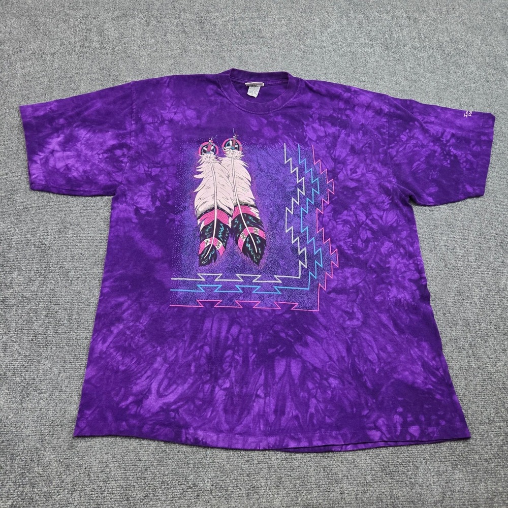 Vintage Southwest Indian Canyons TShirt XL Purple Tie Dye Single Stitch USA